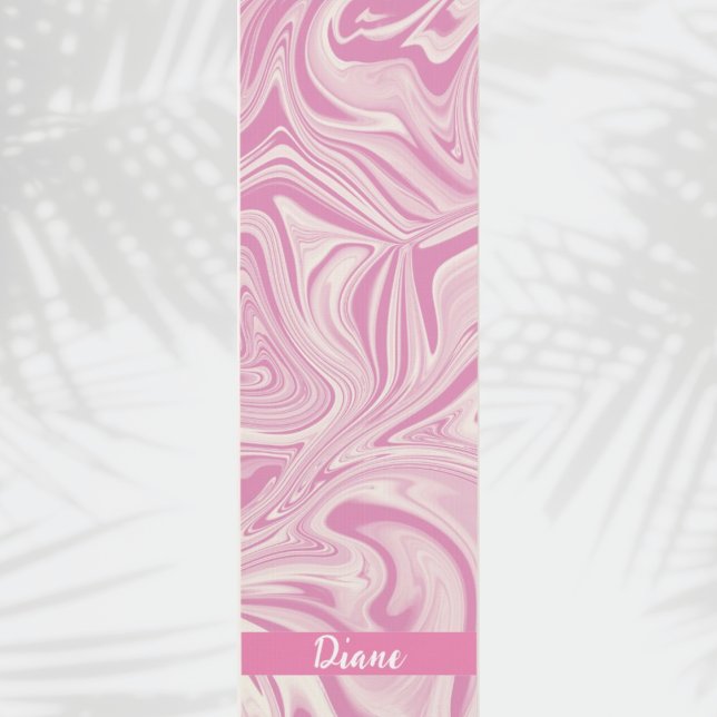 Beautiful Pink Marble Swirl Monogram Yoga Mat (Creator Uploaded)
