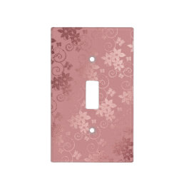 Beautiful Pink Mauve Jacquard Floral  Light Switch Cover