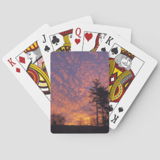 Beautiful Pink Orange Clouds Photo Poker Cards