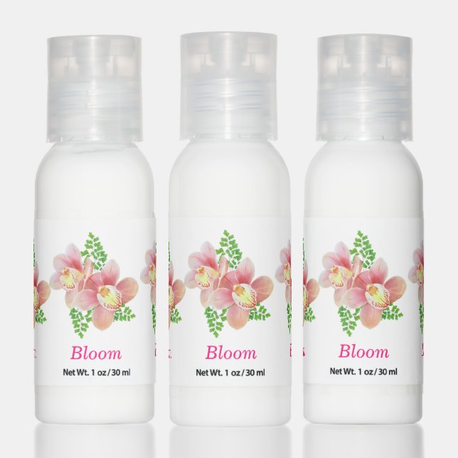 Beautiful pink orchid flowers hand lotion (Set)