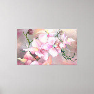 Beautiful Pink Orchid Flowers - Original Painting Canvas Print