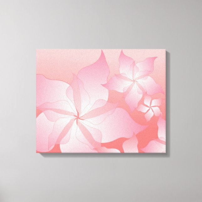 Beautiful Pink/Peach Floral Wrapped Canvas Print (Front)