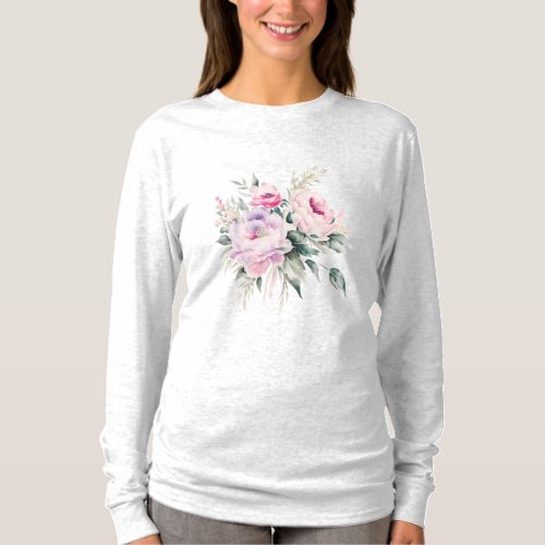 Beautiful Pink Peonies Bouquet  T_Shirt