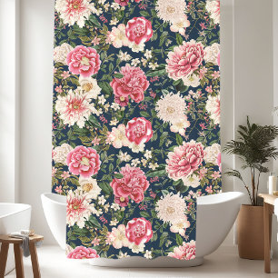 Beautiful Pink Peonies Floral Shower Curtain