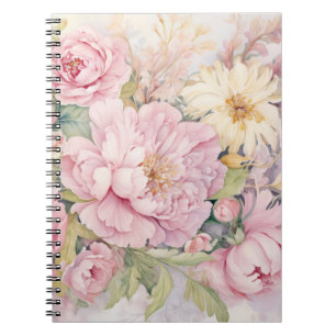 Beautiful pink peonies notebook