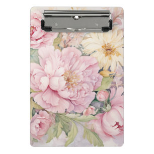 Beautiful pink peonies watercolours. mini clipboard