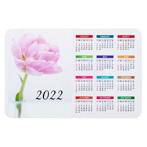 Beautiful Pink Peony  2022 Floral Calendar Magnet