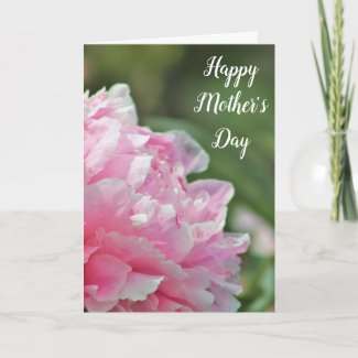 Beautiful Pink Peony Mother's Day Card