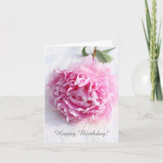 Beautiful pink peony, personalized greeting card