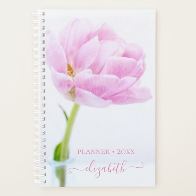 Beautiful Pink Peony | Personalized Planner (Front)