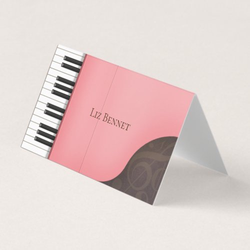 Beautiful Pink Piano Musician Performer Teacher Business Card