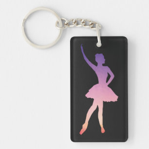 Beautiful pink purple ballerina girl keychain