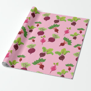 Beautiful Pink & Purple Beetroot Patterned Wrapping Paper