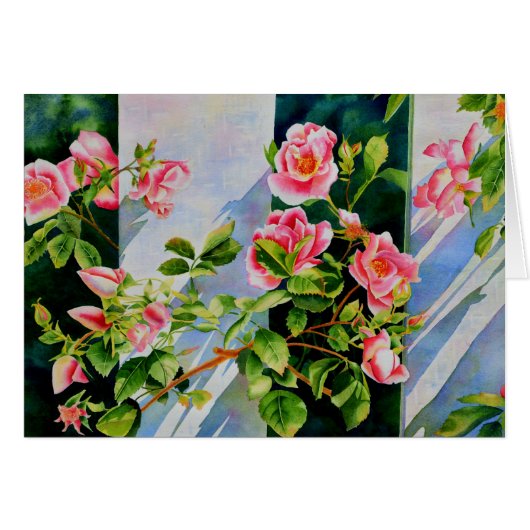 Beautiful pink red white roses watercolor floral (Front Horizontal)