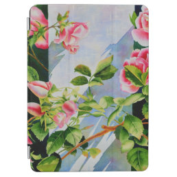 Beautiful  pink red white roses watercolor floral iPad air cover