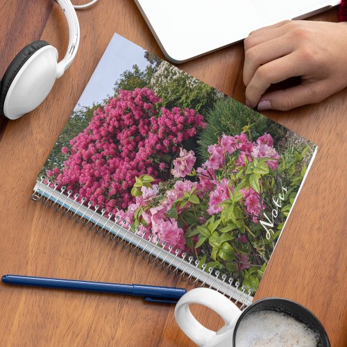 Beautiful Pink Rhododendron Blooms Floral Notebook
