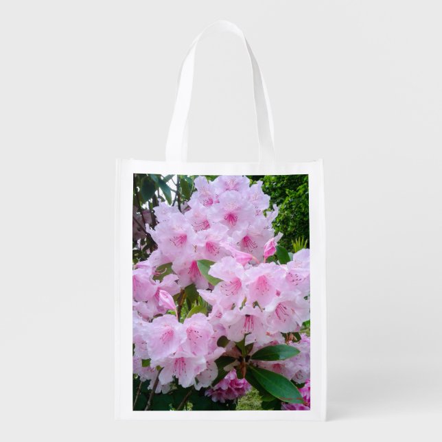 Beautiful Pink Rhododendron Floral Reusable Bag (Front)