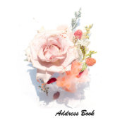Beautiful Pink Rose 5" X 7" Phone Address Book (Front)