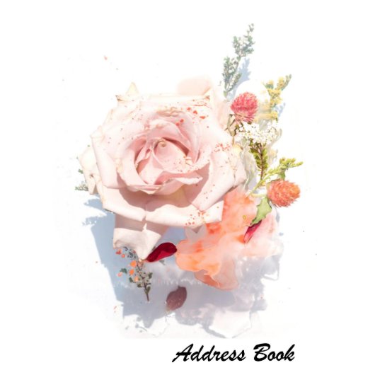 Beautiful Pink Rose 5" X 7" Phone Address Book (Front)