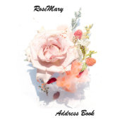 Beautiful Pink Rose 5" X 7" Phone Address Book (Front)