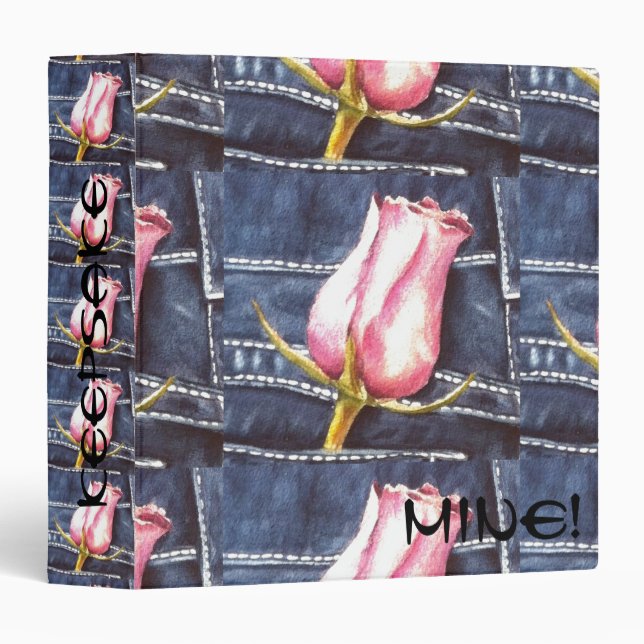BEAUTIFUL PINK ROSE AND DENIM | BINDER (Front/Spine)