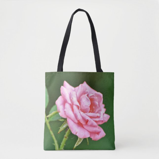 Beautiful Pink Rose Art Tote Bag (Front)