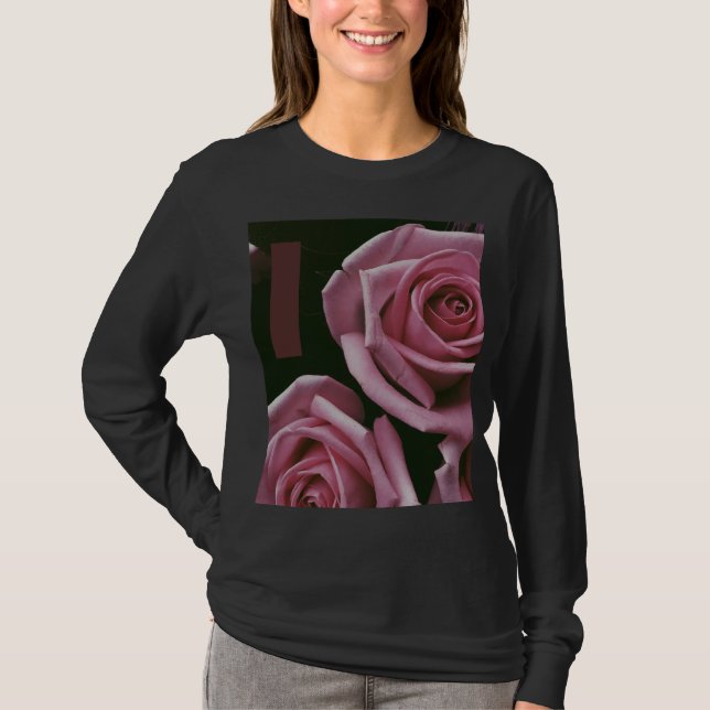 Beautiful Pink-Rose Basic Long Sleeve Women T-Shirt (Front)