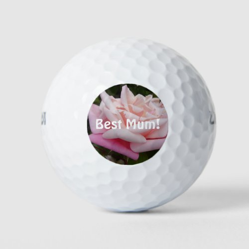 Beautiful Pink Rose Best Mom Flower Design Golf Balls