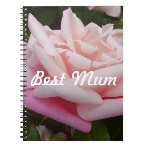 Beautiful Pink Rose Best Mom Flower Design Notebook