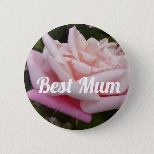 Beautiful Pink Rose Best Mum Flower Design Button