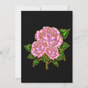 Beautiful Pink Rose Blank Note Card