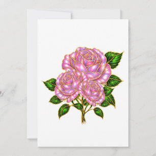 Beautiful Pink Rose Blank Note Card