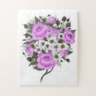 Beautiful Pink Rose Bouquet Jigsaw Puzzle