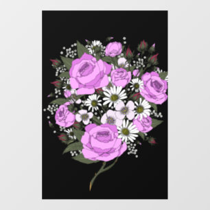 Beautiful Pink Rose Bouquet Wall Decal