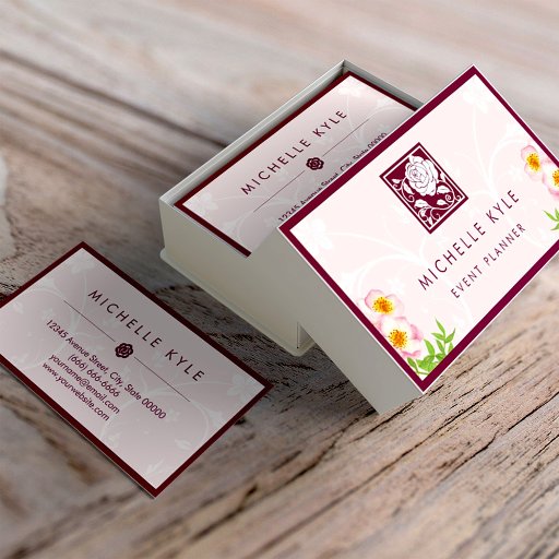 Customizable Beautiful Pink Rose Boutique Flowers - All Purpose Business Card Template