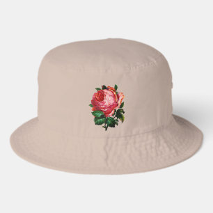BEAUTIFUL PINK ROSE BUCKET HAT