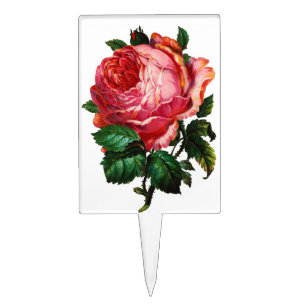BEAUTIFUL PINK ROSE CAKE TOPPER