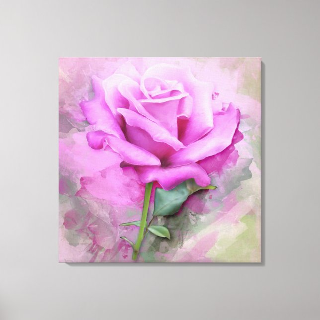 Beautiful Pink Rose Canvas Print (Front)