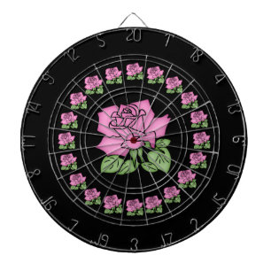 Beautiful Pink Rose Dart Board-Customizable Board