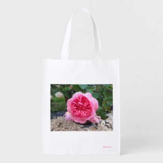 Beautiful Pink Rose Floral Gardeners Reusable Bag