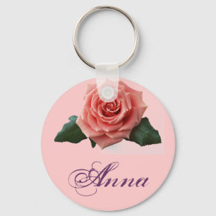 Beautiful 'Pink Rose' Flower Keychain