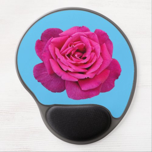 Beautiful pink rose gel mouse pad