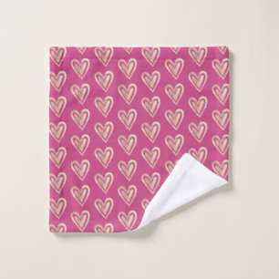 Beautiful Pink & Rose Gold Hearts Wash Cloth