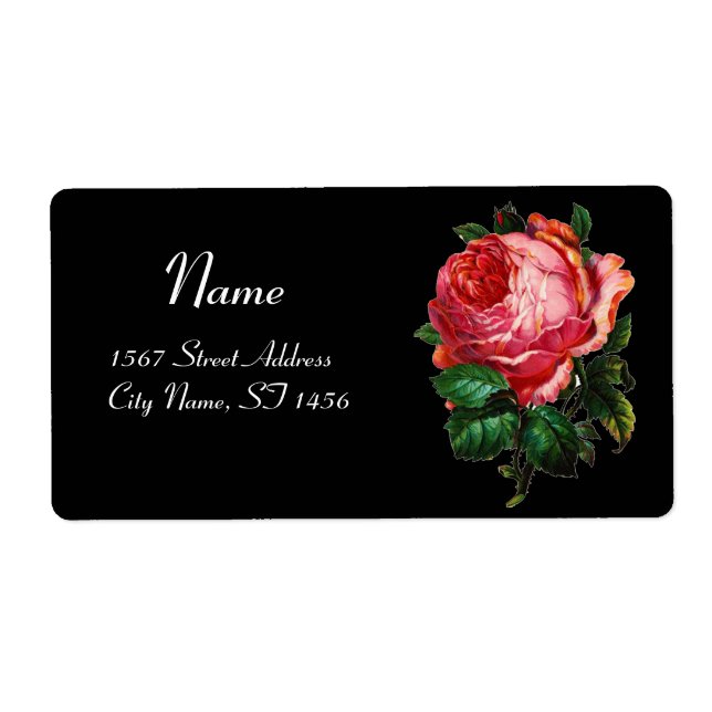 BEAUTIFUL PINK ROSE IN BLACK LABEL (Front)