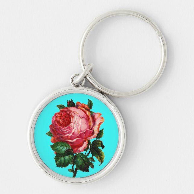 BEAUTIFUL PINK ROSE KEYCHAIN (Front)
