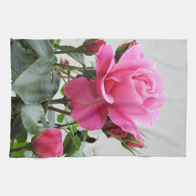 Beautiful Pink Rose Kitchen Towel (Horizontal)
