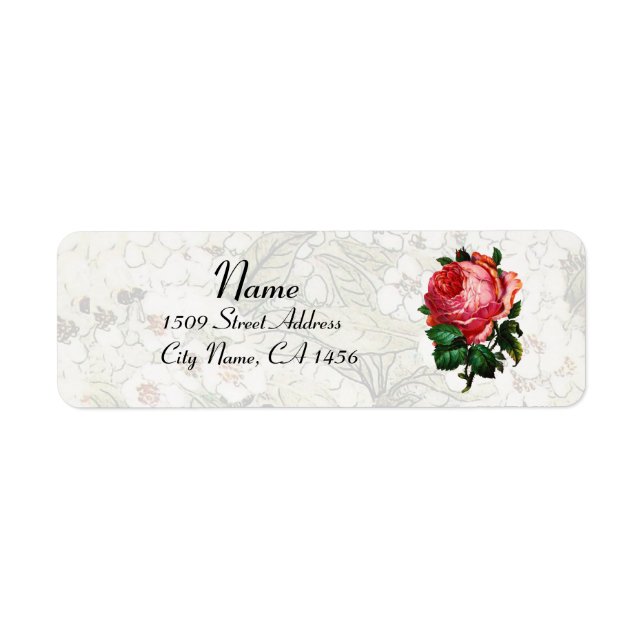 BEAUTIFUL PINK ROSE LABEL (Front)