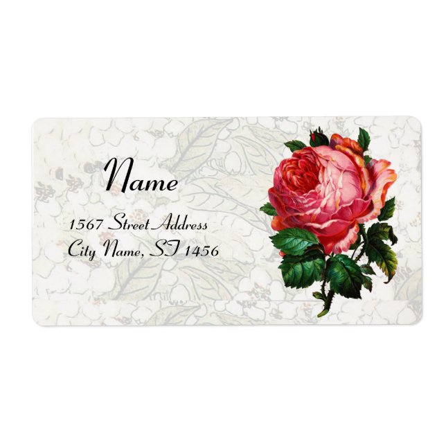 BEAUTIFUL PINK ROSE LABEL (Front)