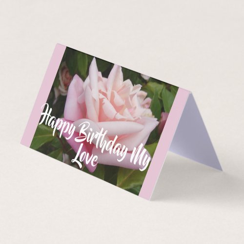 Beautiful Pink Rose Love Birthday Card