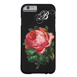 BEAUTIFUL PINK ROSE MONOGRAM BARELY THERE iPhone 6 CASE